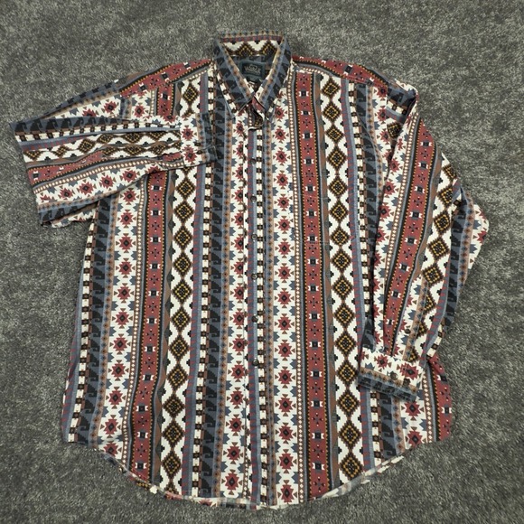 Vintage Woolrich Button Down Shirt Mens XL Multicolor Aztec Southwestern *READ* - Picture 2 of 7